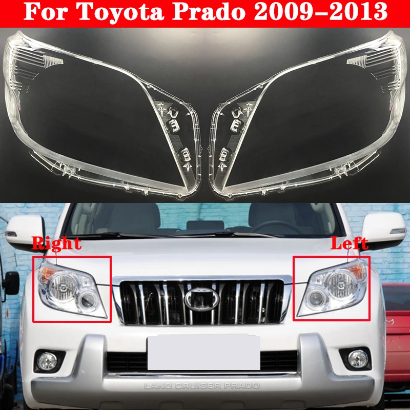 Predné Auto Ochranný kryt Pre Toyota Prado na roky 2009-2013 svetlomety sklenené tienidlo lampy shell lampa priehľadný kryt