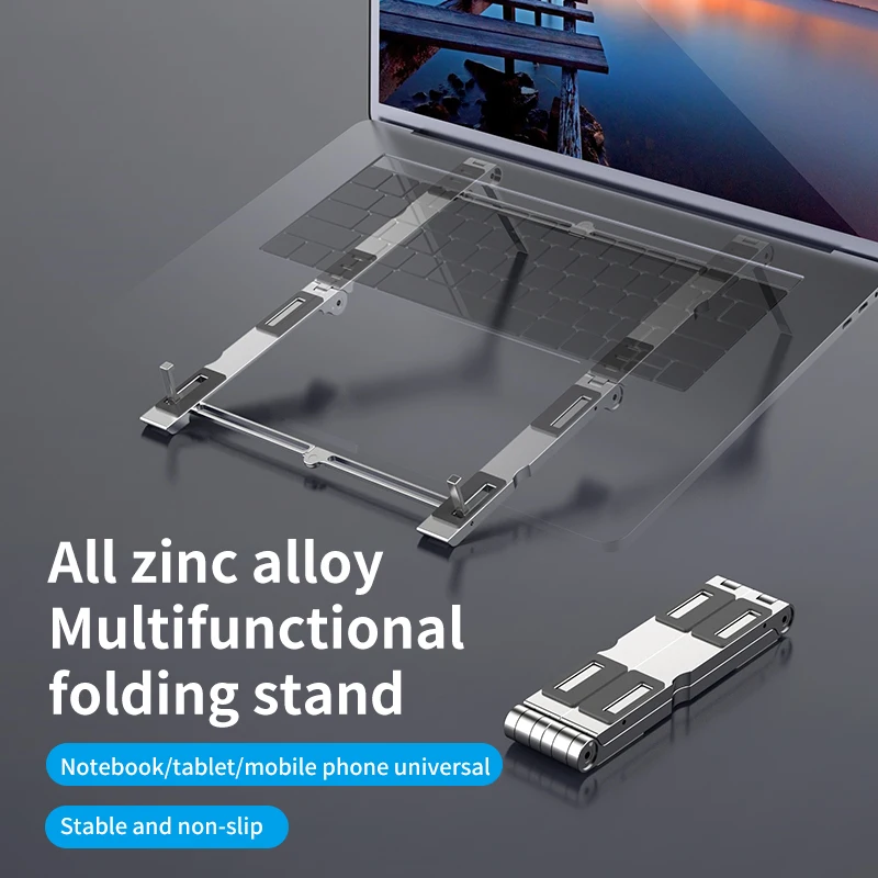 Prenosný Stojan pre MacBook Pro Air Notebook Zliatiny Zinku Skladací Mini notebook, Multifunkčné Prenosný držiak Chladiaci stojan pre PC
