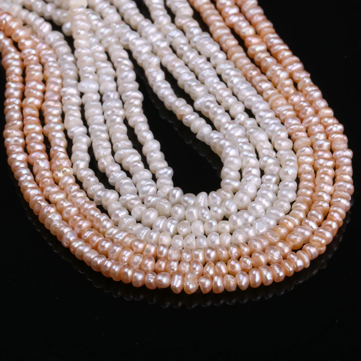 Prírodné Sladkovodné perly umelo Pestované Perly Kolo Prírodné Perly pre Šperky, Takže Náhrdelník Náramok 13 Palcov Veľkosť 2.5-3 mm