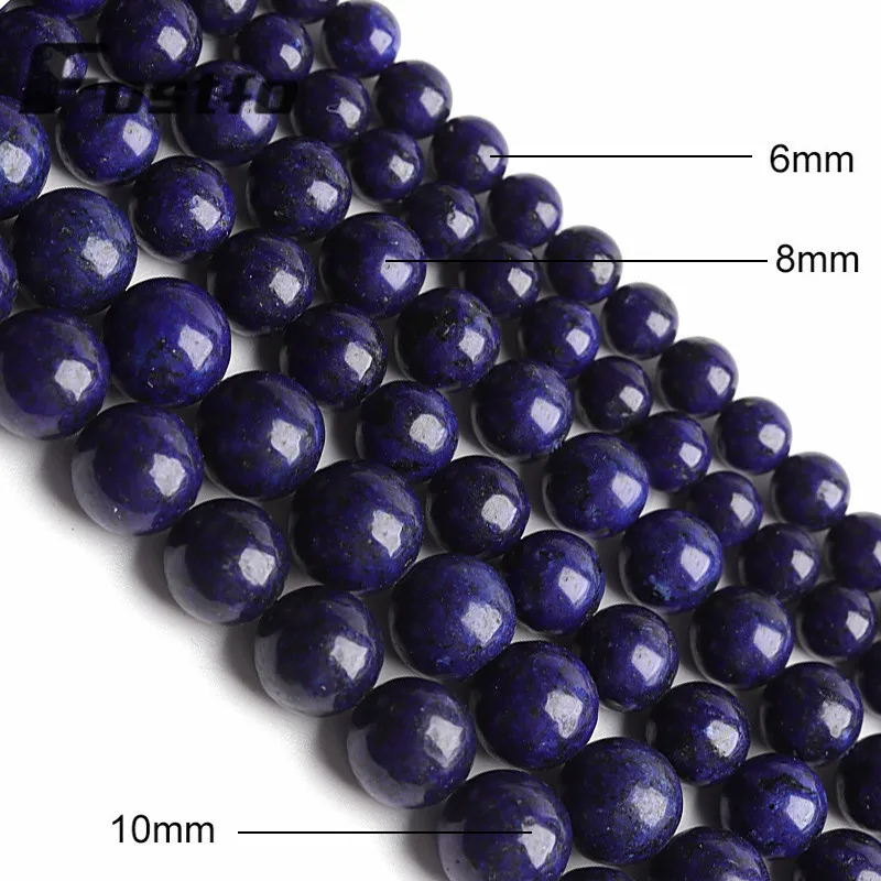 Prírodný Kameň Lapis Lazuli Korálky Pre Šperky, Takže Kolo Voľné Korálky Dištančné 6/8/10 mm DIY Náramok Náhrdelník