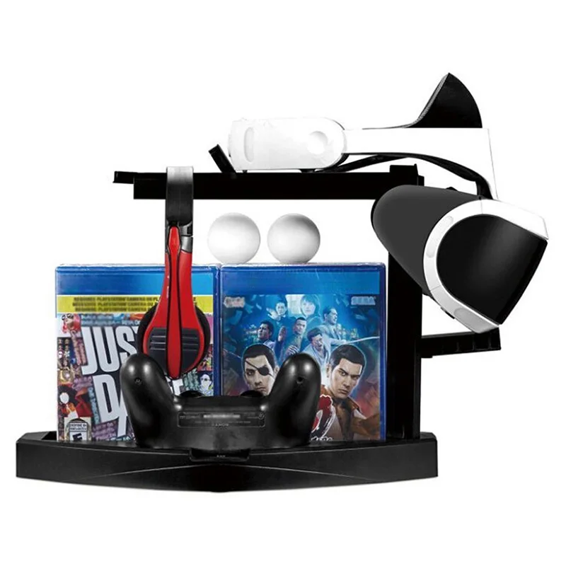PS4 Príslušenstvo PS VR Držiak Pohárov Dual Nabíjací Dok pre PS Move Controller Dualshock4 PS4 Ovládač Nabíjačka Hra Disku Skladovanie