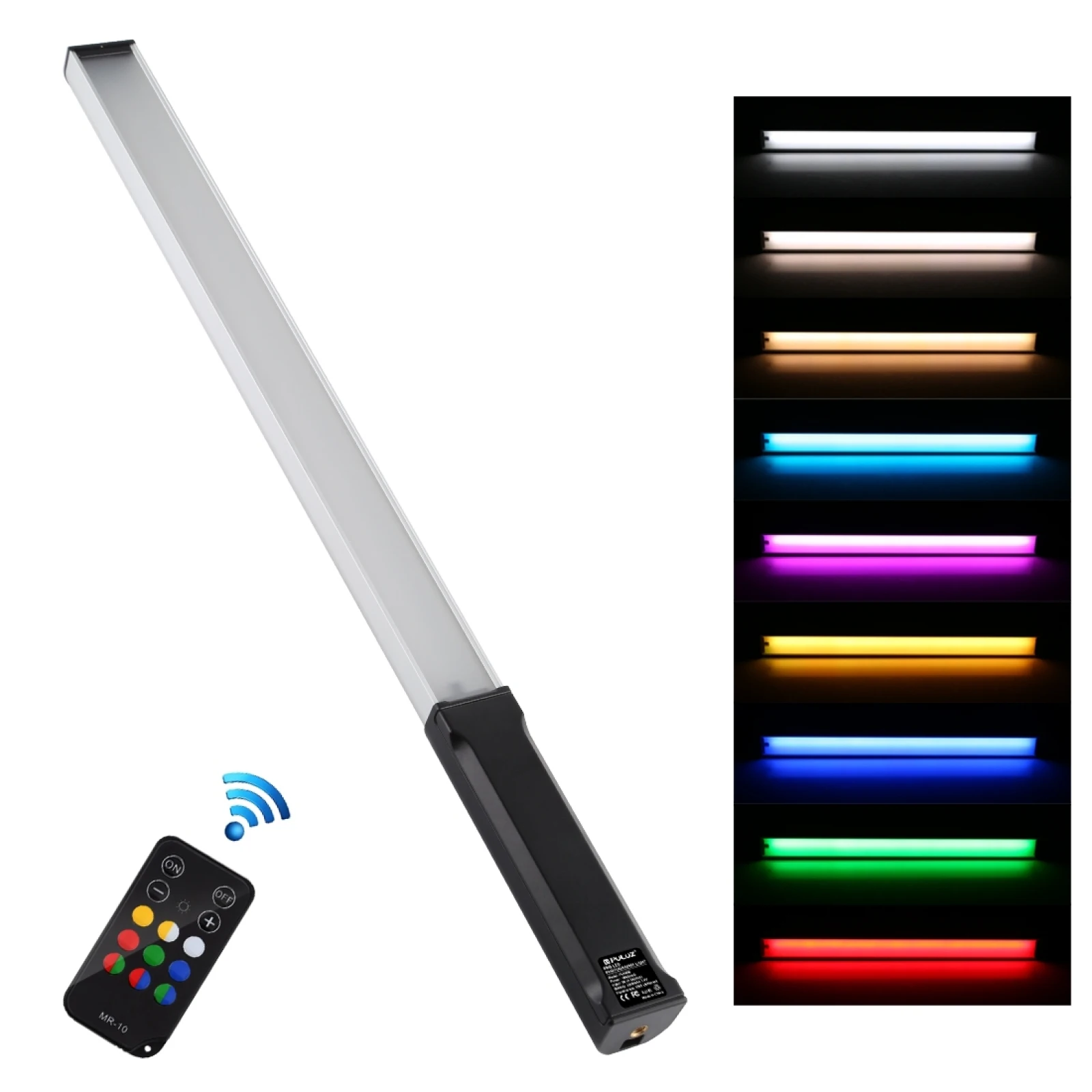 PULUZ RGB Ručné LED Svetlo Prútika Nabíjateľná Fotografovanie 9 farieb Svetla Stick 12 Úrovne Jasu 1000 Lumenov 3200-5600K
