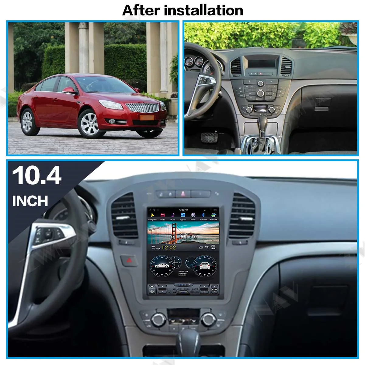 PX6 4+64 Tesla Štýl Veľkej Obrazovke Android 9.0 Auto Multimediálny Prehrávač Pre Buick Regal na obdobie 2008-2013 auta GPS Audio Rádio stereo hlava jednotky