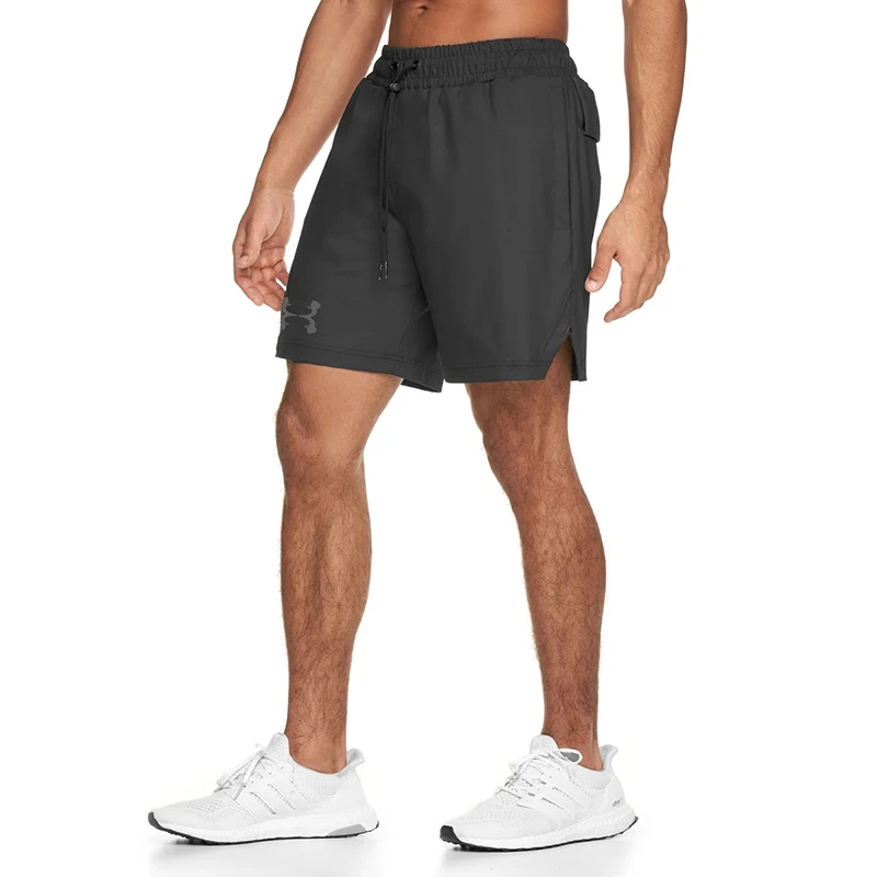 Pánske nepremokavé priedušná príležitostné športové šortky pánske letné gym fitness tréning rýchle sušenie päť-bod nohavice čierna + ružová