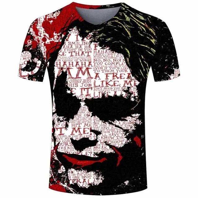 Pánske oblečenie 2020 nové pánske letné wild klaun tlač pánske krátke rukávy T-shirt 3D tlač T-shirt bežné priedušná a inte