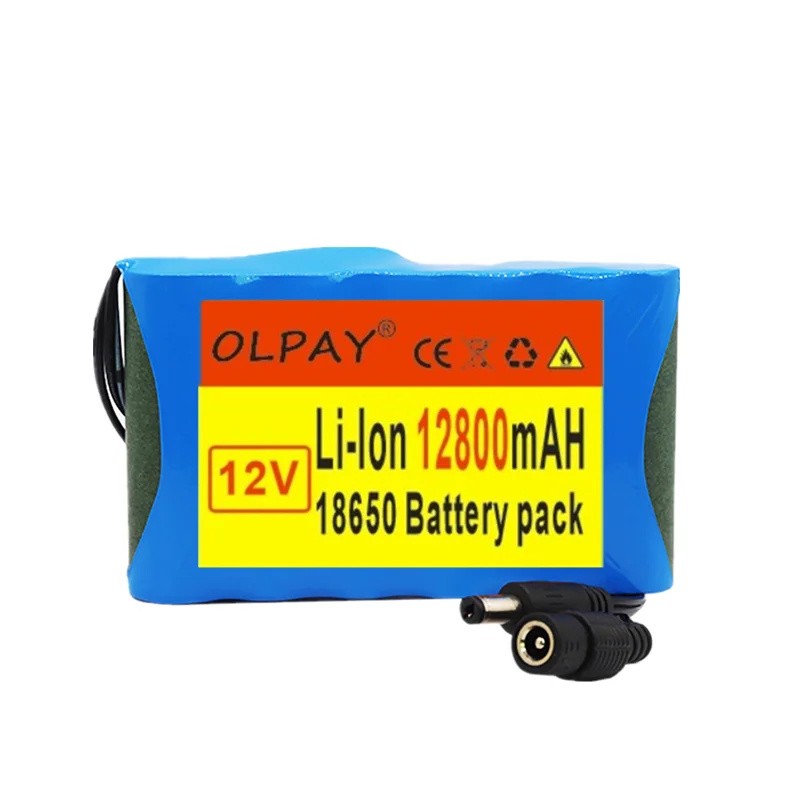 Pôvodné 12V batérie 12.8 Ah 18650 Nabíjateľná Lítium-Iónová batéria kapacita DC 12,6 V 12800mAh CCTV Monitor Cam
