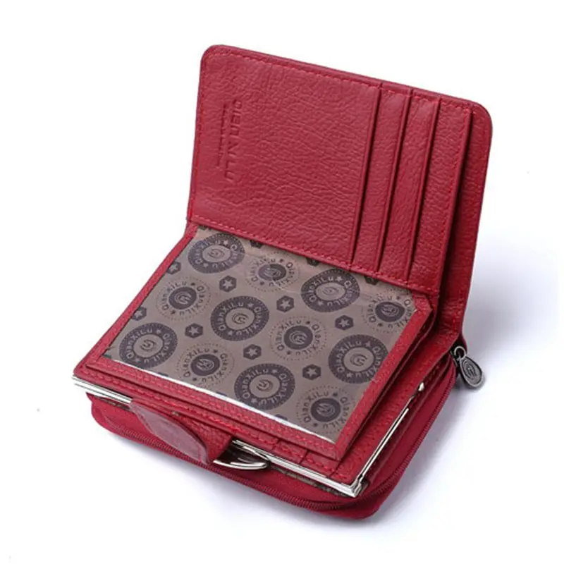 Qian Xi Lu dámske peňaženky Cortex zips a hasp peňaženky (Červená)12,5 x 8,5 x 4cm