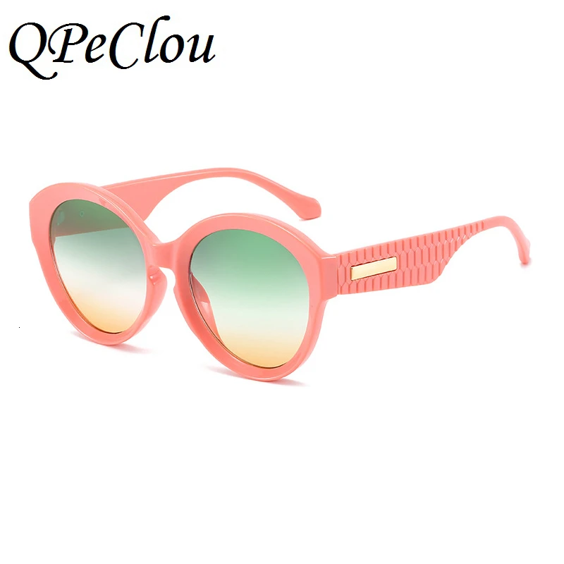 QPeClou Nové Nadrozmerné Okrúhle Slnečné Okuliare Ženy Značky Dizajnér Plastové Slnečné Okuliare Žena Módy Vintage Gradient Gafas Oculos Sol