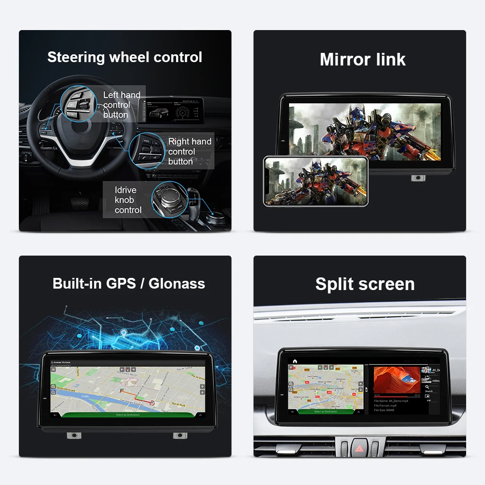 Qualcomm Auto Multimediálny Prehrávač Pre BMW F45 F46 F87 MPV NBT EVO 2013-2019 Systém Android 10.0 Auto Navigácia 8.8' IPS Vedúci Jednotky