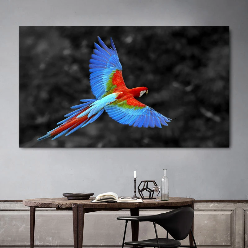 RELIABLI UMENIE Modrá Lietajúci Papagáj horizontálne Plátne Obrazy Pre Obývacia Izba Dekor Zvierat, Obrázky, Plagáty A Vytlačí Bez Rámu