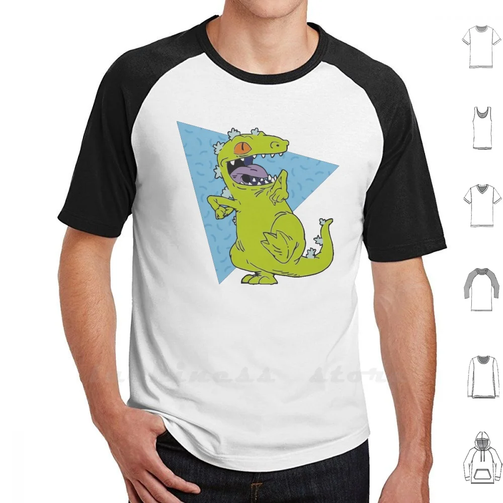 Reptar Tričko Tričko Big Veľkosť Reptar Dinosaura T-Rex Cartoon Zelená Nostalgia Nostalgické Animovaný 90. ROKOV