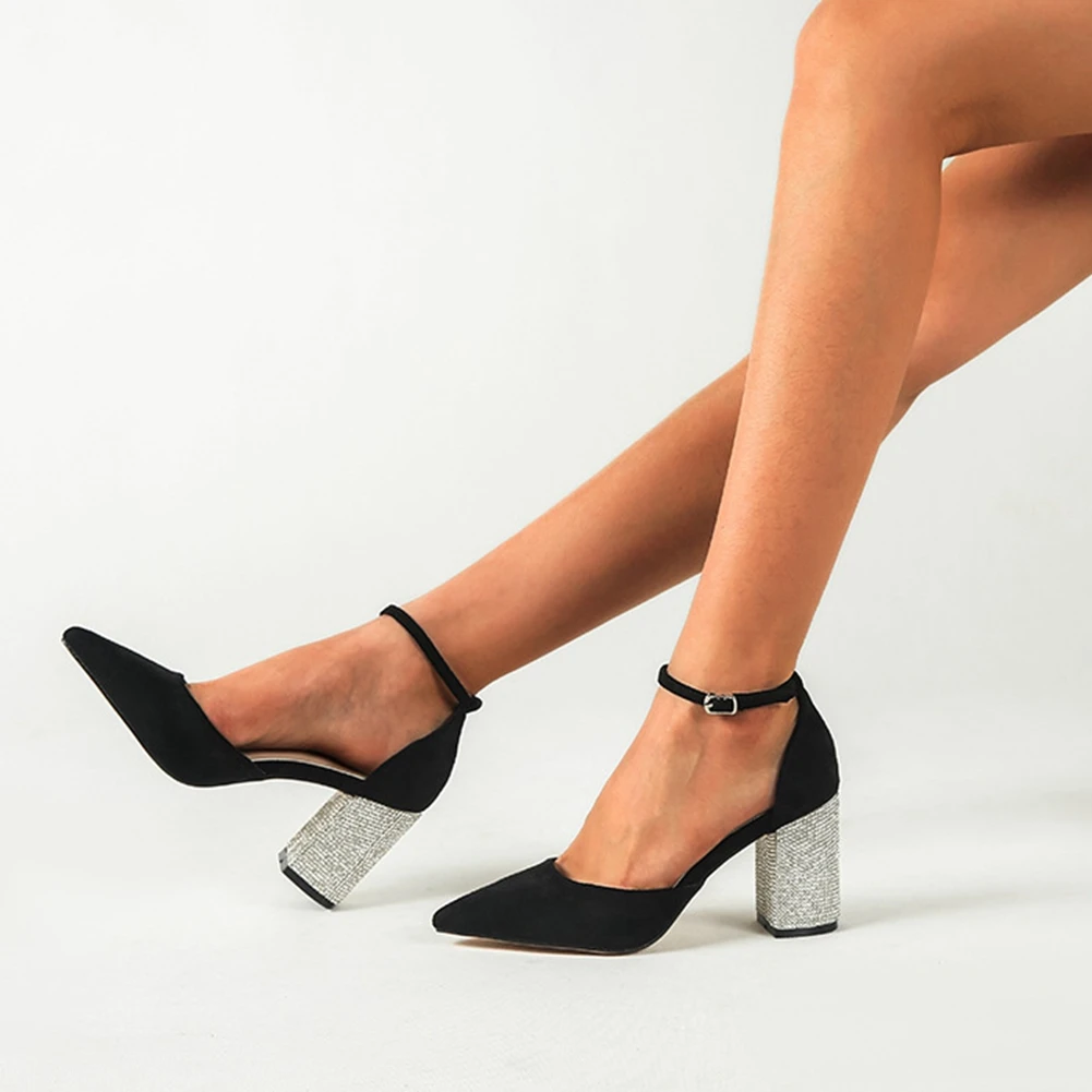 RIBETRINI Dámy Sladké Plytké Špicatou Špičkou Topánky Fashion Vysoké Podpätky Crystal Ženy Elegantné Sandále Plytké Letné Sandále