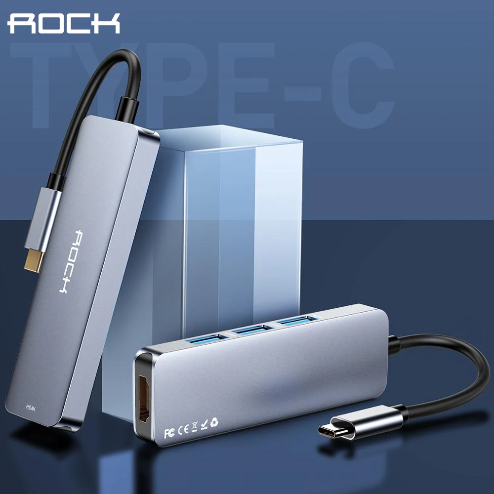 ROCK USB Typu C, HDMI, VGA, USB 3.1 USB-C pre Adaptér HDMI Konvertor pre MacBook Air Pro/Huawei Matebook/Samsung Tablet