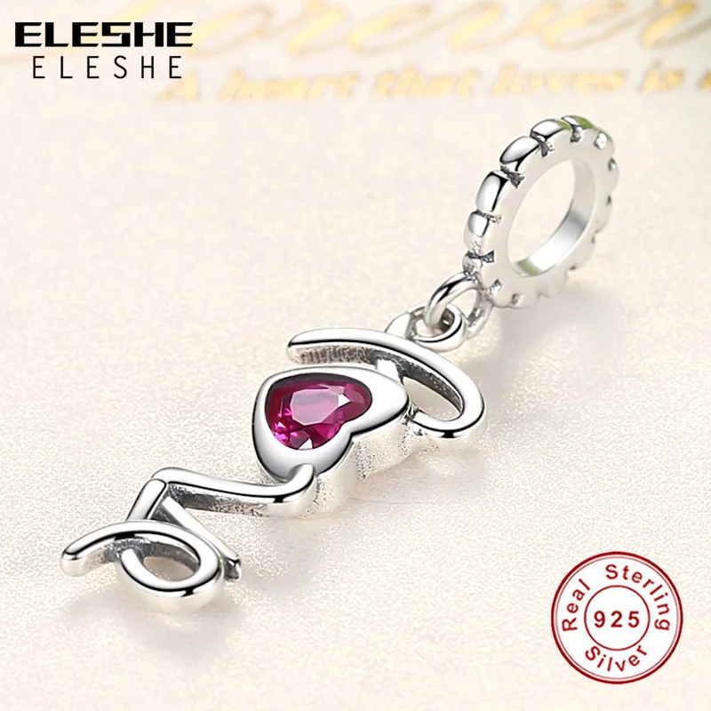 Romantický Ružový Kryštál Láska Srdce Kúzlo Autentické 925 Sterling Silver Korálky Fit Pôvodné Kúzlo Náramok DIY Šperky