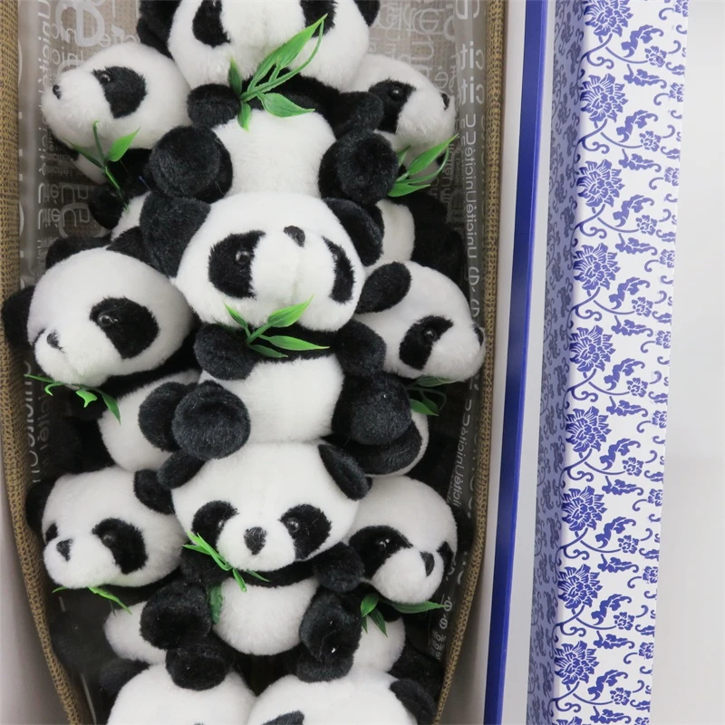 Roztomilý kreslený panda plyšové hračky s umelým kvetom cartoon kytice tvorivé Zvieratá na Valentína/graduation darček