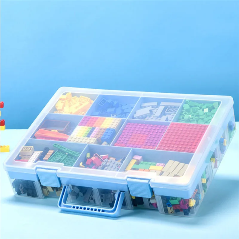 Ručné dodávky sortimentu box hračky malé častice časti mriežky priehľadné balenie skladovanie dokončovacie box