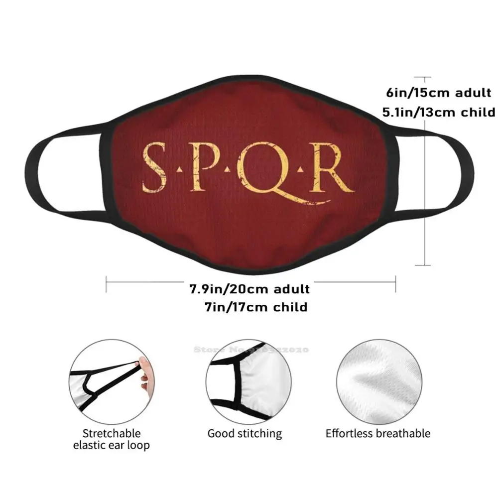 Rímskej Ríše Spqr Protiprachová Vonkajšie Úst Maska Spqr Rímskej Ríše Vlajka Citát Latinskej Európe Western West Katolíckej