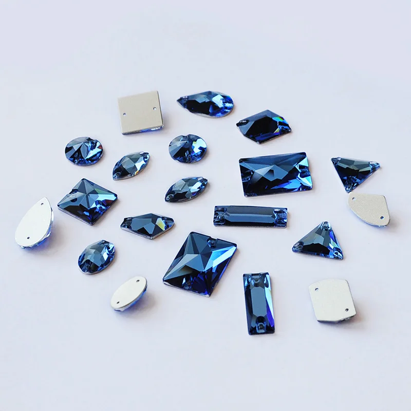 Rôzne Tvary Sapphire Crystal Drahokamu Šiť Na Gem Kamienkami Diamante Diamond Šitie Strihanie Zrkadlo Dekorácie