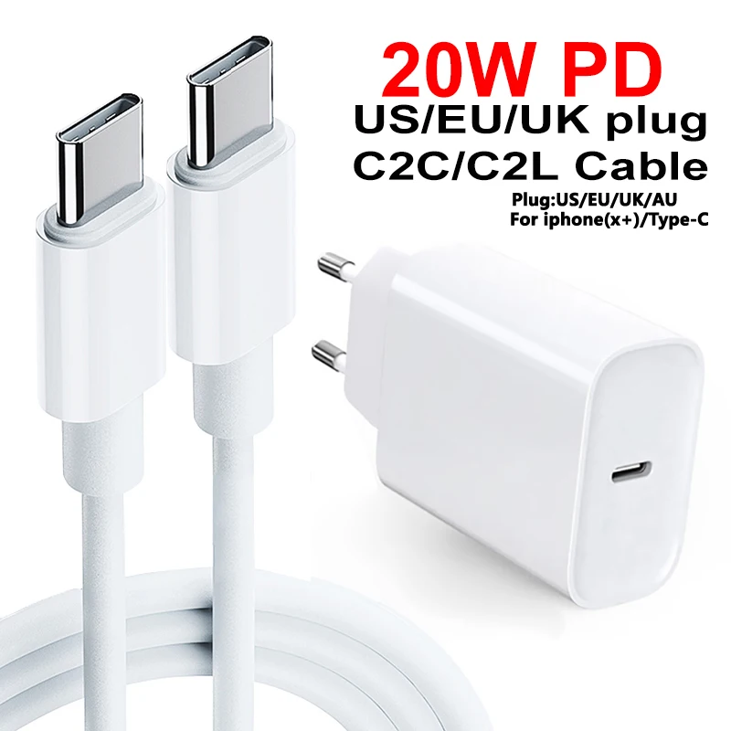 Rýchle Nabíjanie 3.0 Typ C PD USB C2C C2L USB kábel PD Nabíjačku 20W pre iPhone 12 X Xs 8 Xiao Telefón PD Nabíjačky