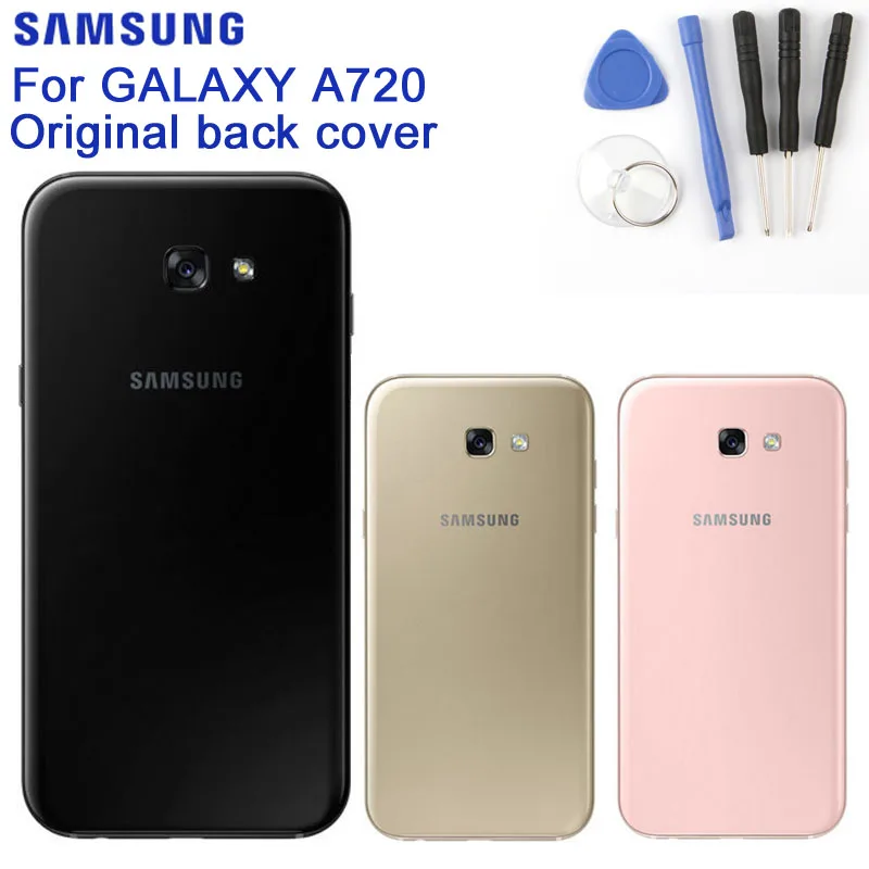 Samsung Batéria Sklo Zadné puzdro Pre Samsung Galaxy A7 2017 Edition SM-A720 A720 Batérie Telefónu Backshell Späť Kryt Batérie Prípadoch
