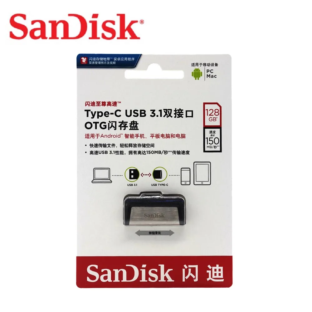 SanDisk SDDDC2 usb flash 256 gb pero disk 128 gb 64 gb 32 gb usb 3.1/3.0 memory stick 150MB/s kl ' úč OTG USB Flash Stick