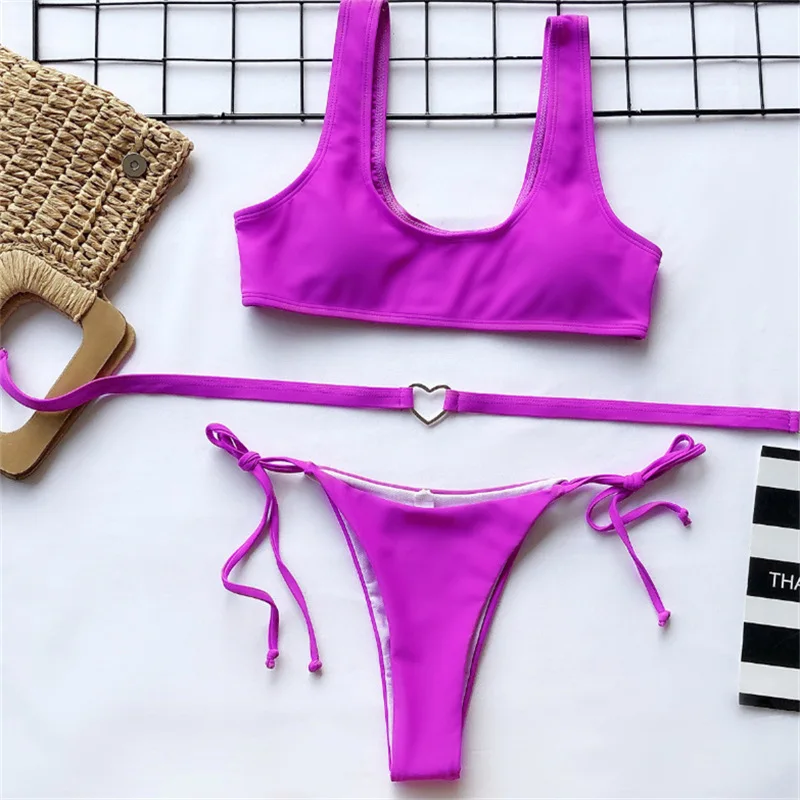 Sexy Pevné Bikini Set 2019 Push Up Micro Bikini, Plavky Žien Nové Plavky So Srdcom Pás Plávať Plavky Dva Kusy Biquini