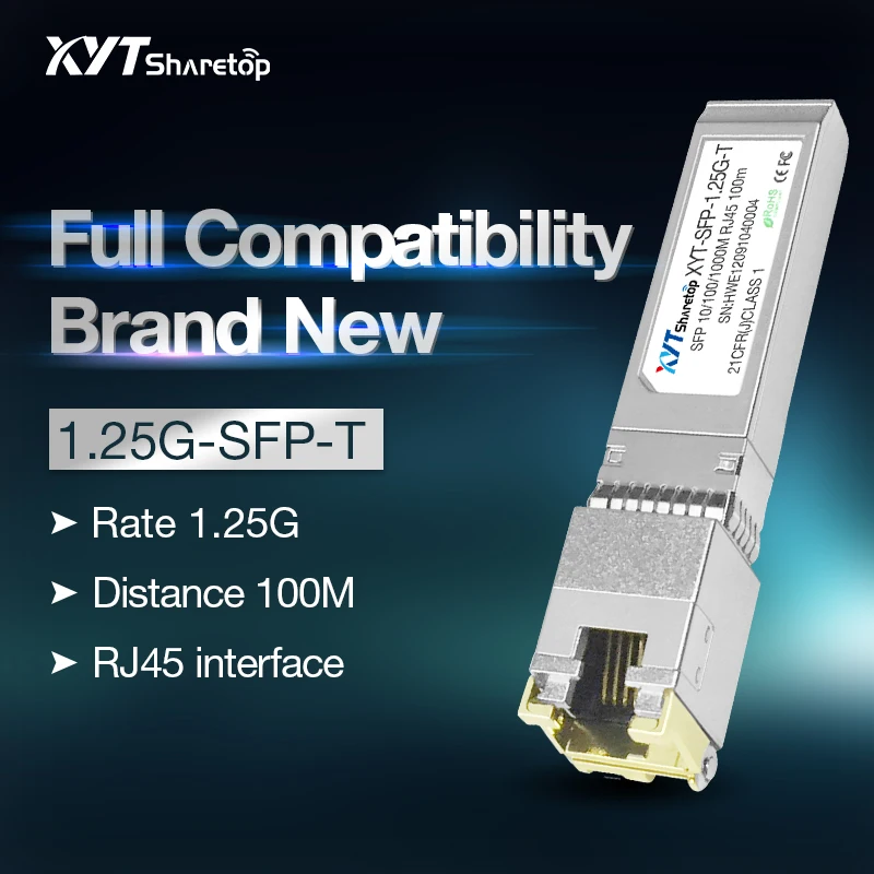 Sharetop 1,25 G GE Ethernet port, optický vysielač modul 10/100/1000M, adaptívne RJ45 zrakového converte na ethernet GLC-T modul