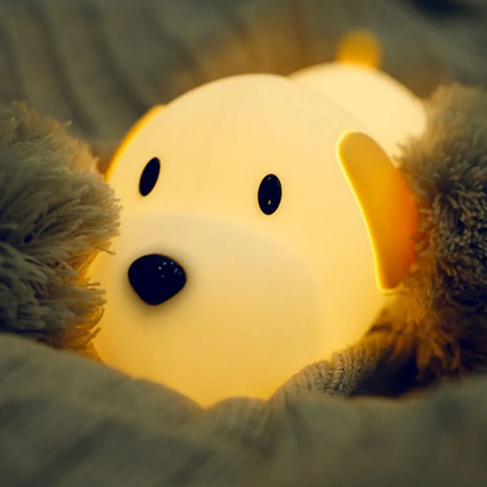 Silikónové Psa LED Nočné Svetlo Dotykový Snímač Stmievateľné Časovač Šteňa Lampa USB Nabíjateľné Spálňa Nočná Lampa pre Deti detský Baby