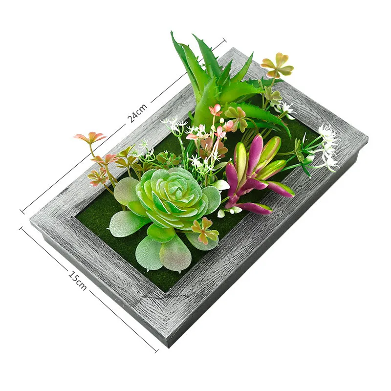 Simulácia rastliny stene visí kreatívne domáce umelé stereoskopické 3D rastliny foto rámček prívesok obývacia izba dekorácie 1 sada