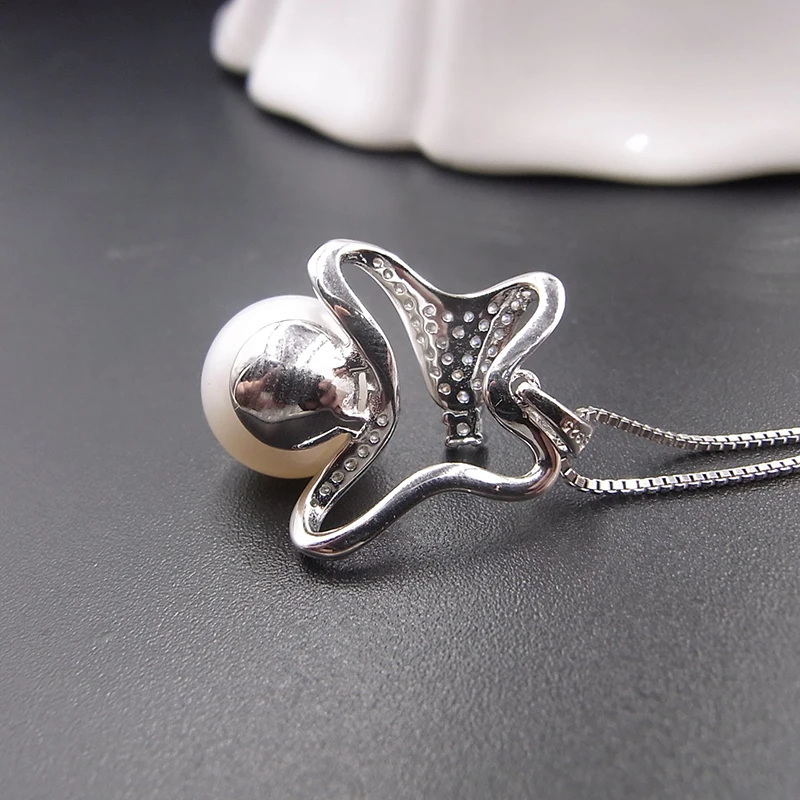 Sinya prírodné sladkovodné perly, prívesok náhrdelník v 925 sterling silver vysokej kvality najväčšia podpora pre ženy