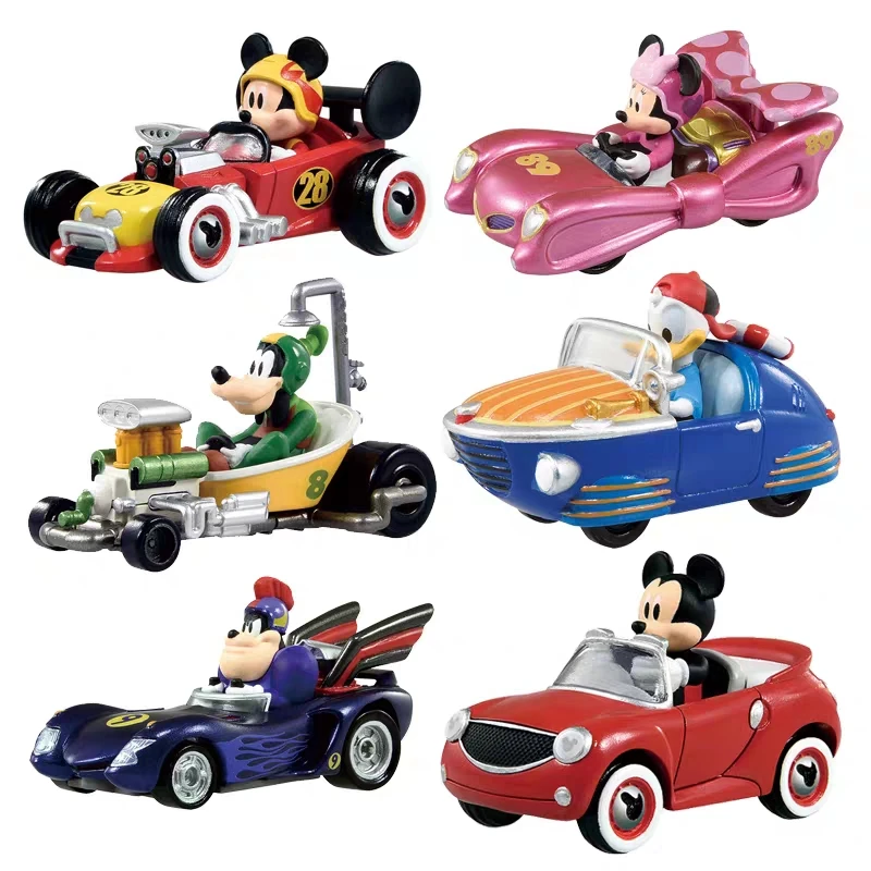 Skutočné Disney toy nastaviť autíčka die-odlievanie Mickey Minnie priebežného akčného animácie postáv model detských hračiek darček k narodeninám