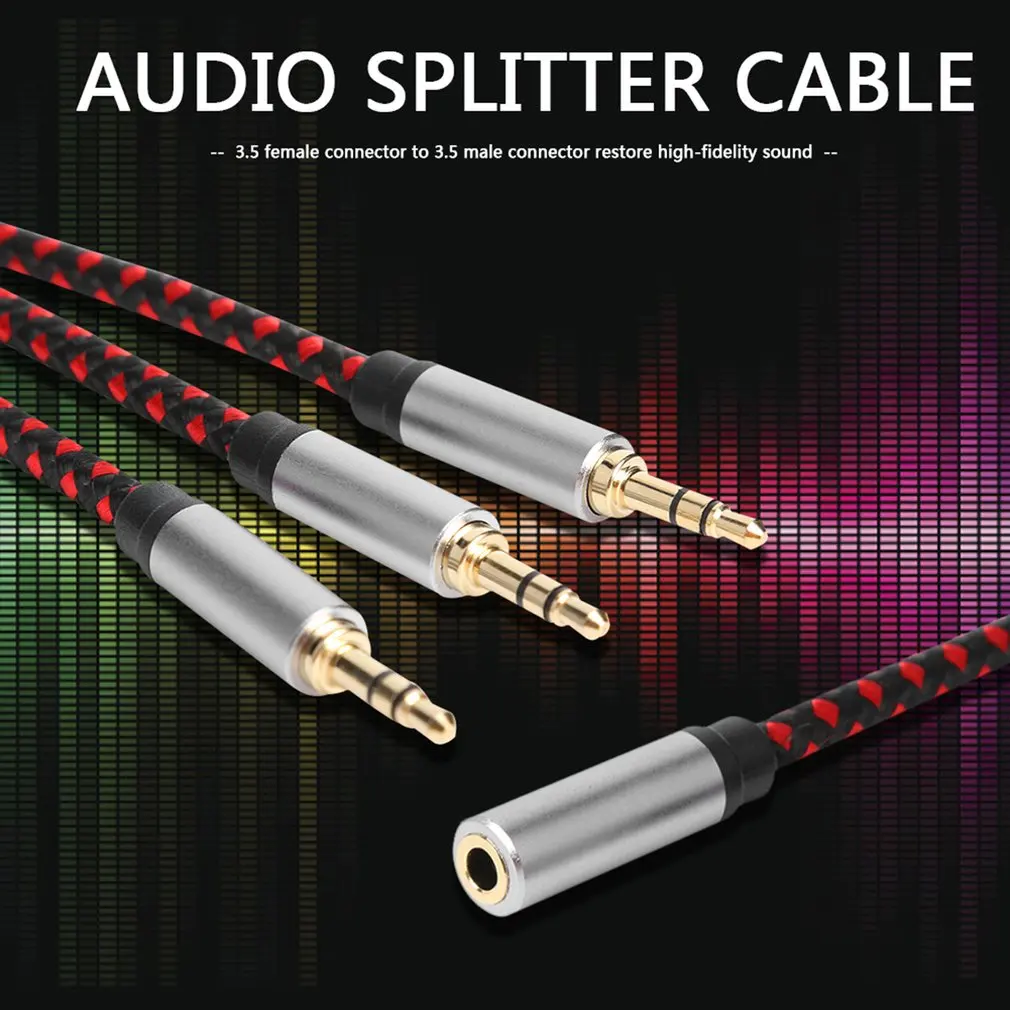 Slúchadlá Rozdeľovač Audio Kábel 3,5 mm Žena na 3 Male Jack 3,5 mm Splitter Adaptér Aux Kábel pre Telefón, MP3 Prehrávač