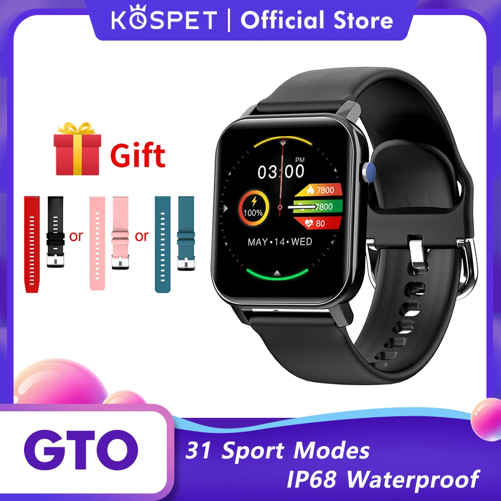 Smartwatch 2020 KOSPET GTO Šport Smart Hodinky Vodotesné Fitness Náramok Muži Ženy Smartwatch Pre Deti Pre Android iOS Xiao