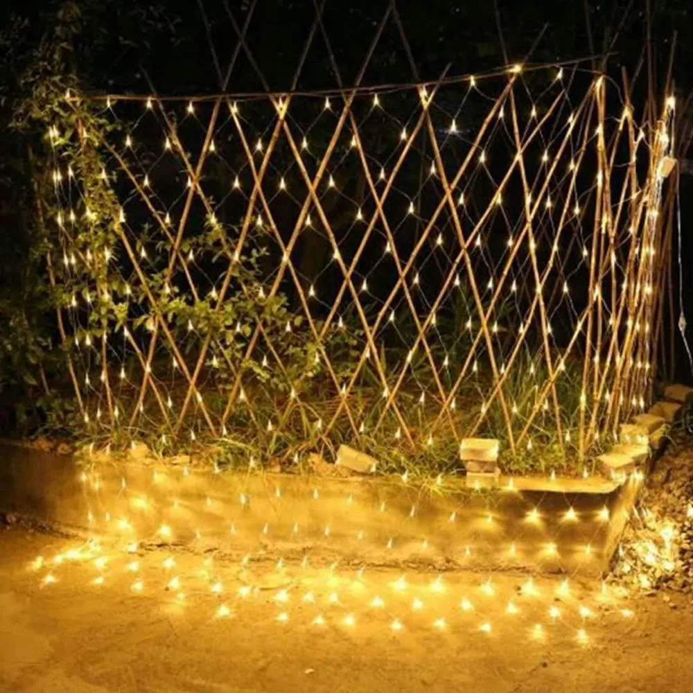 Solárne Led Čistý Oka String Svetlo 1.1x1.1M 2x3M Domov Záhrada Okno Opony Dekorácie Svetlá na Vianočné Svadba