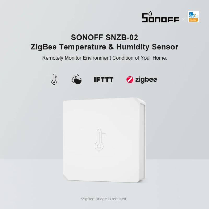 SONOFF SNZB-02 ZigBee Teplota A Vlhkosť, Senzor Reálnom Čase Low-battery Oznámenie WorksSONOFF ZigBee Most EWeLink APP