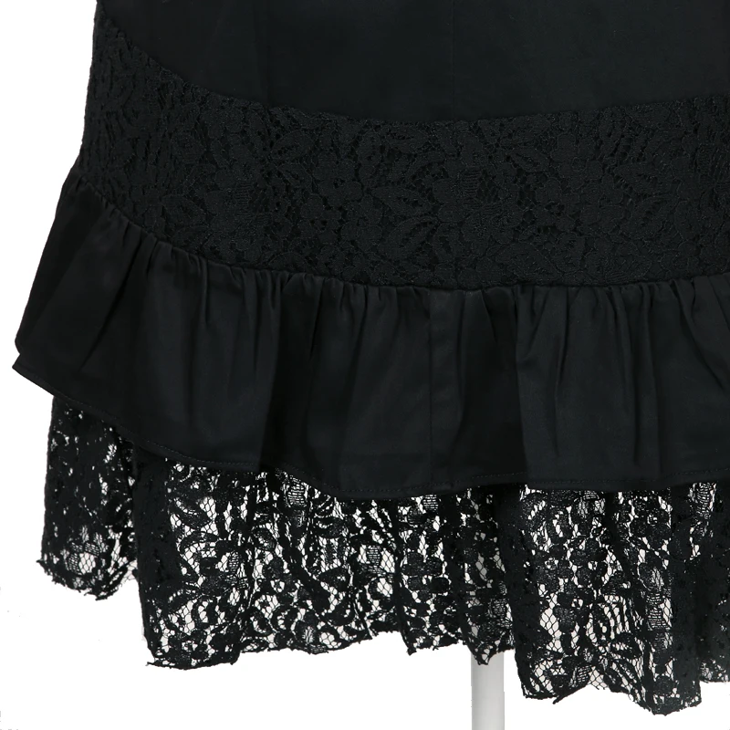 Steampunk oblečenie žien veľká móda čiernej bavlnenej čipky sukne xl veľké goth punk oblečenie femme jupe saias UK dizajnér klub