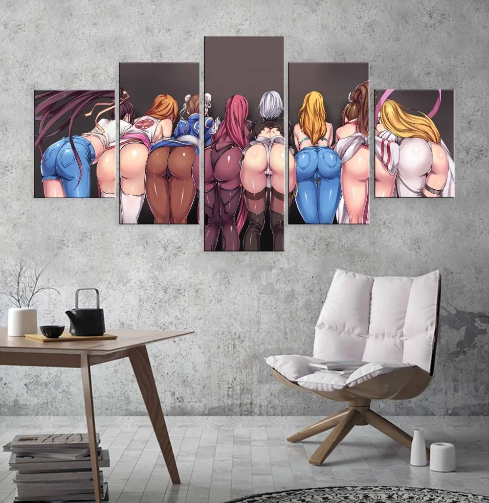 Steny Umelecké Diela Maliarske Plátno Farebné Plagáty Vytlačí 5 Panel Sexy Zadok Obrázky Domova Pre Obývacia Izba Modulárny Moderný Štýl