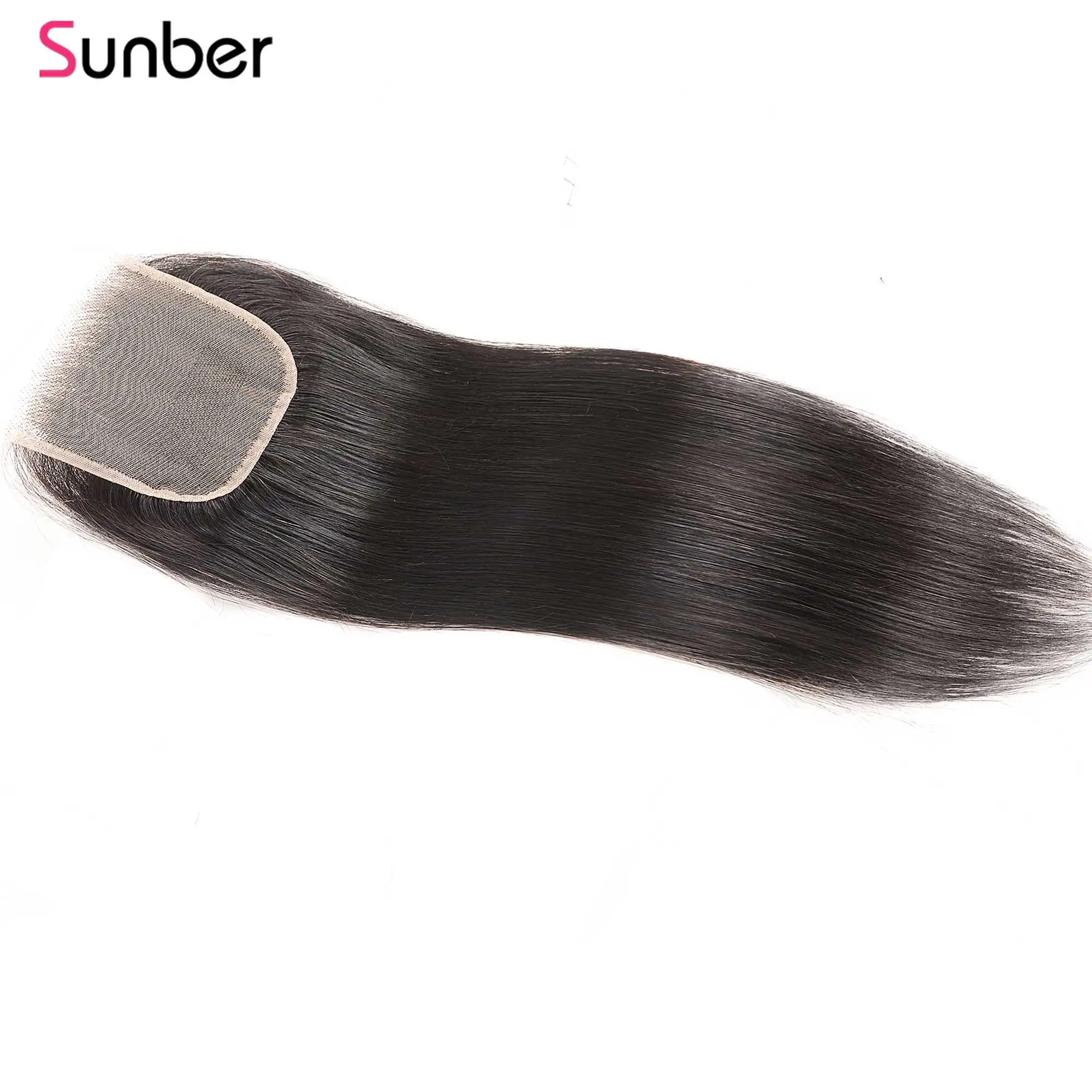 Sunber Vlasy Peruánskej Rovno HD Čipky Uzavretie predlžovanie Vlasov 4