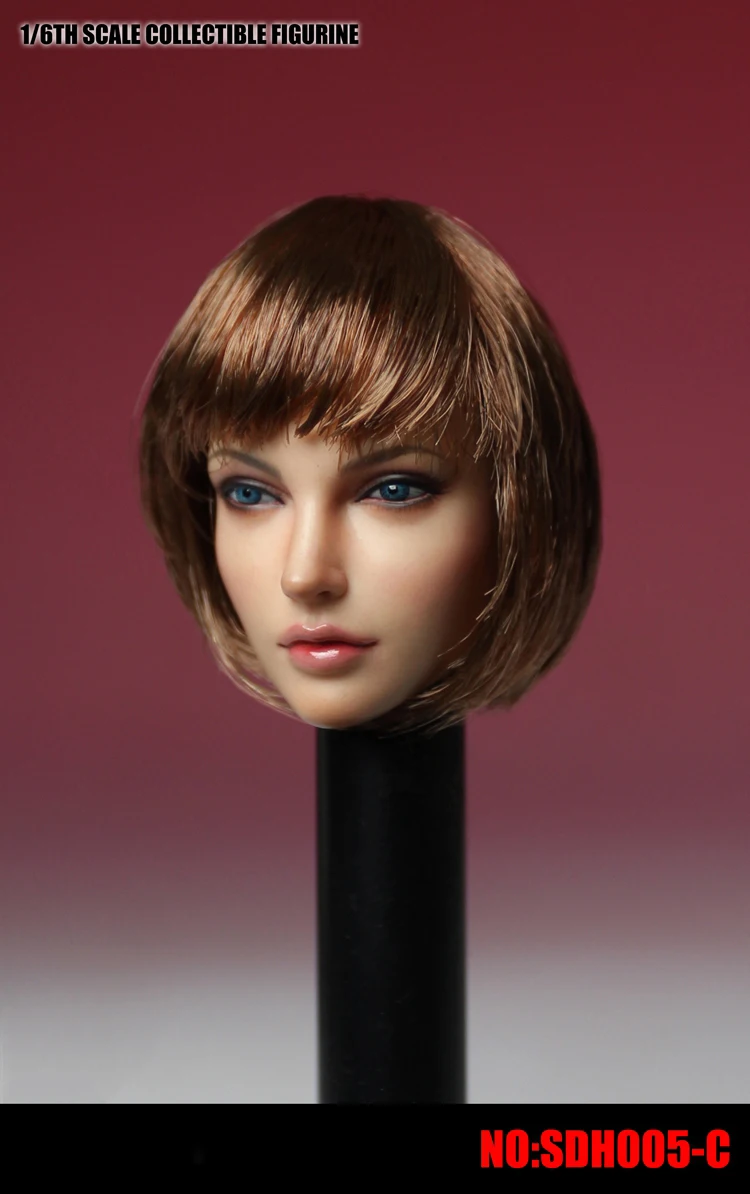 SUPER DUCK 1/6 Hlava Samice Sculpt Krátke Vlasy Európskej Krásy Hlavu Rezbárstvo Vyrezávané Sculpt Model SDH005