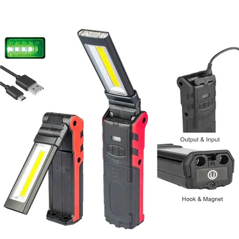 Super Jasné COB LED Pracovné Svetlo S Magnetickou Základňou & Háčik USB Nabíjateľné Stmievateľné Baterka Dropshipping