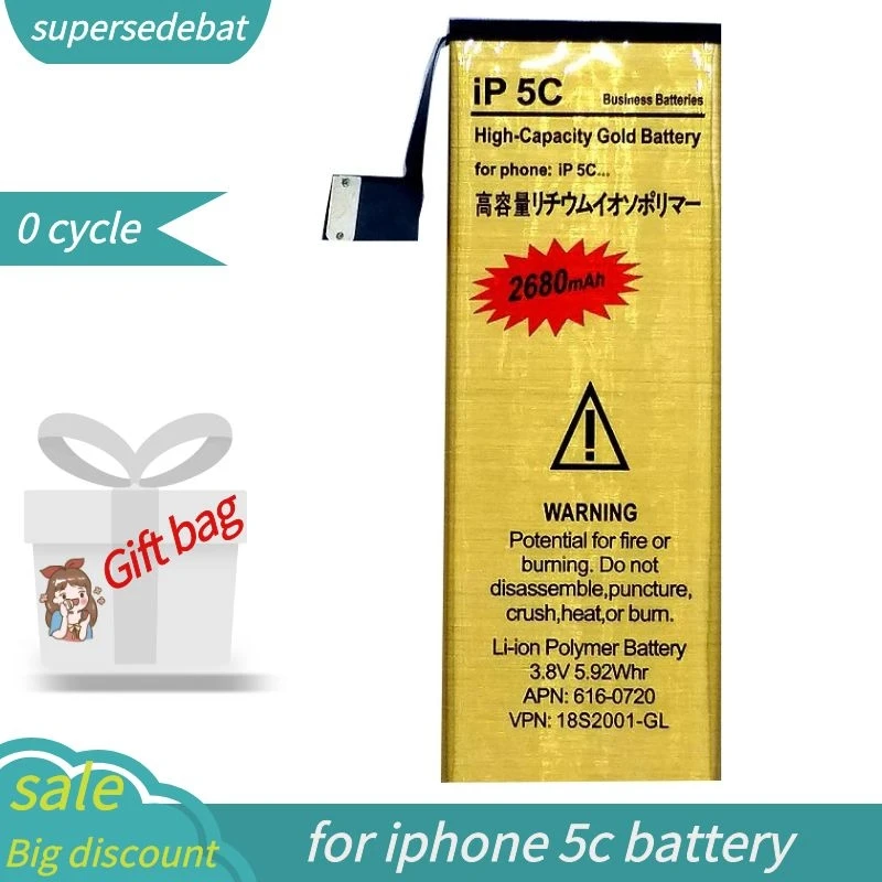 Supersedebat pre Iphone 5c Batéria pre Apple Iphone 5c Bateria pre Iphone 5c Akumulátor Telefón Batterie Externe