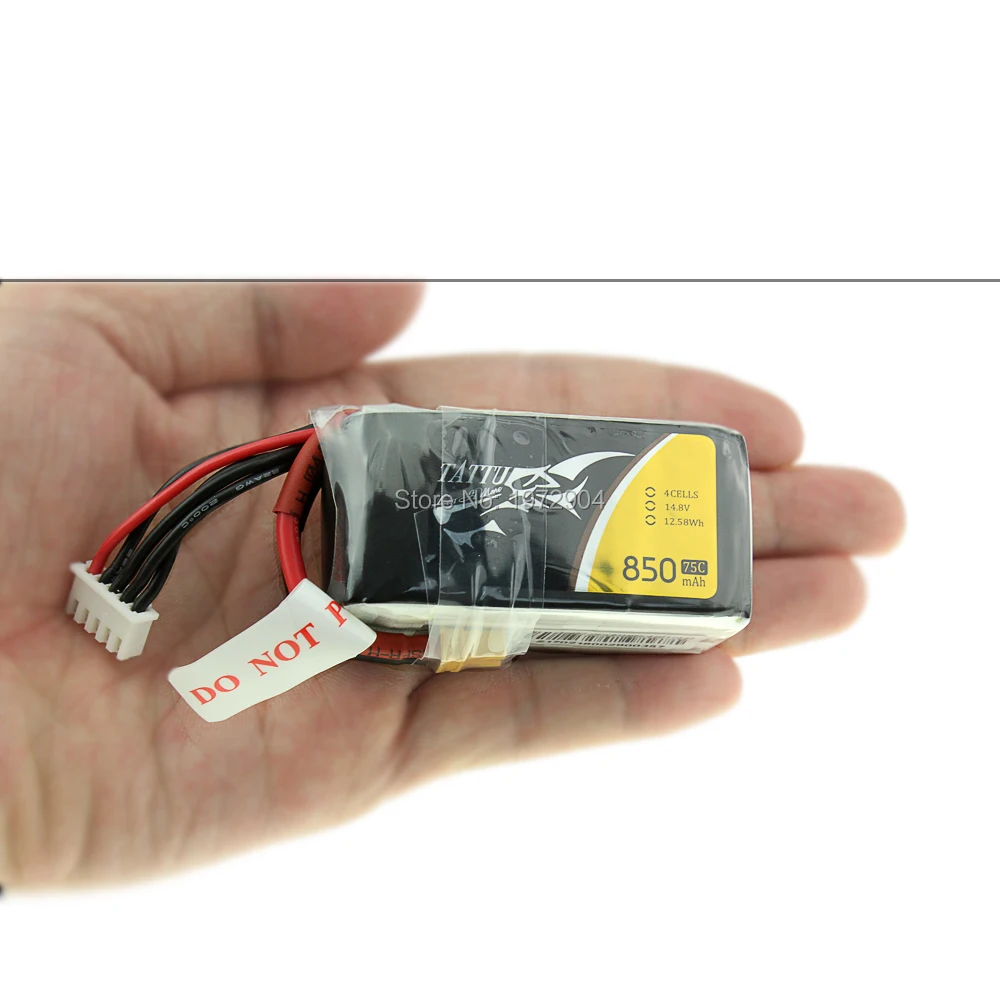 Tattu LiPo Batérie 4S 850mAh 14,8 v V 75C Lipo Batérie s XT30 plug