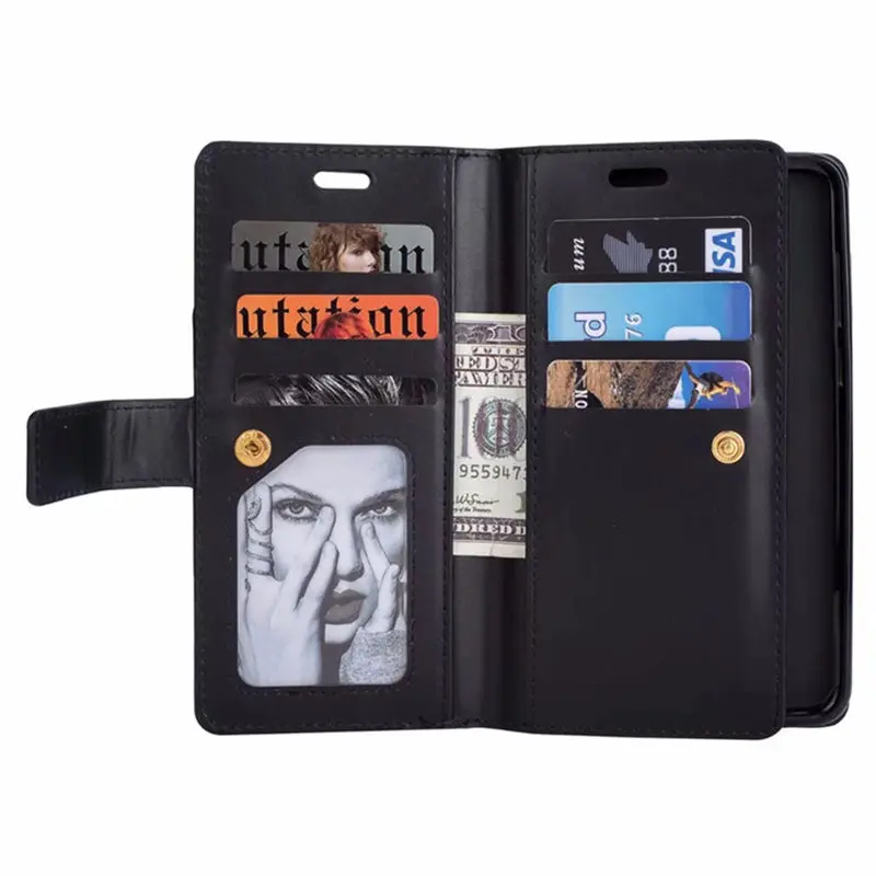 Telefón Hoesje Coque Kryt puzdro pre Huawei Mate 10 Lite Pro 9 Luxusných PU Kožené 9 Kartu, Vrecko Flip Peňaženka na Zips skladovanie taška
