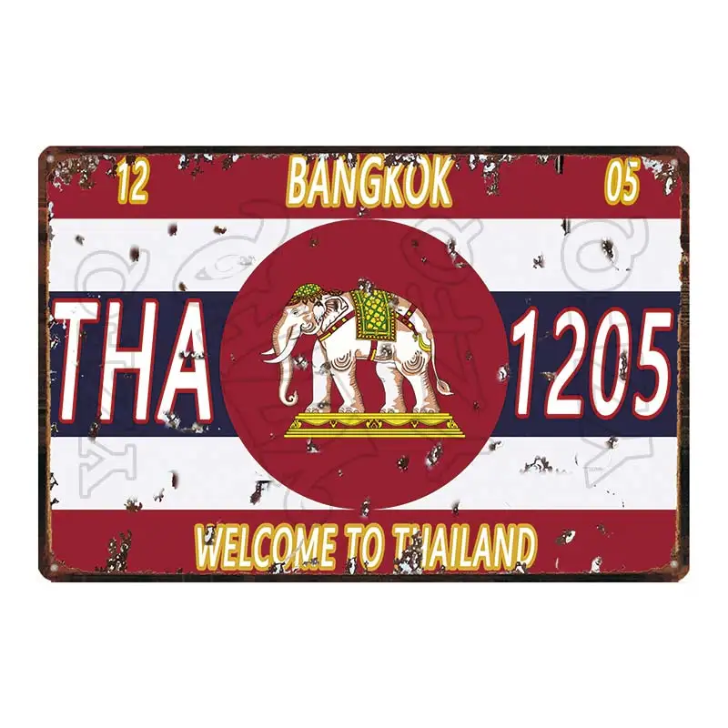 Thajsko Tarvel Meste Tin Prihlásiť Bangkok Doska, Kov Vintage Slon plech Na Stene Plagát Bar Art Domova DU-5851A