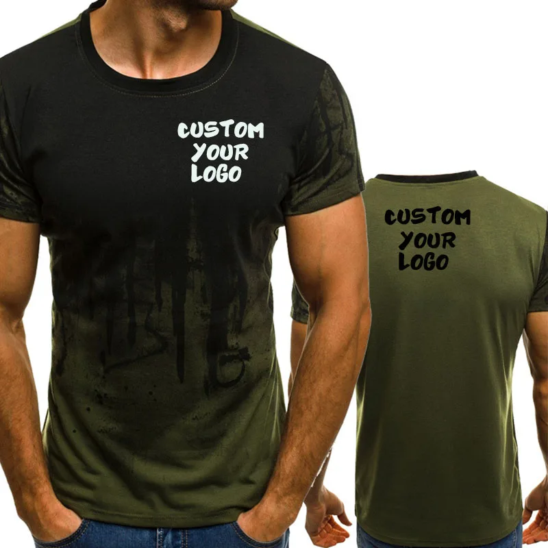 Tričko Vlastné Logo Mužov Značky 3d Tlač T-Shirt Gradient Farba-Krátke Rukáv Zábavné Tee Tričko Top Hip Hop Plus Veľkosti 4XL