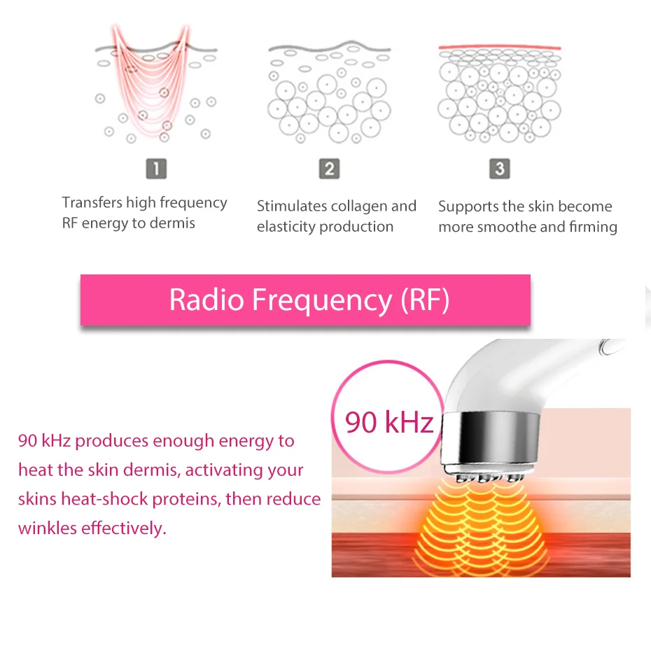 Tváre Rádio Frekvencia Tvár Masér RF Zdvíhacie Stroje Skin Renewal Fotón Terapia Kolagén Vyrábať Anti-Age Krásy Nástroja