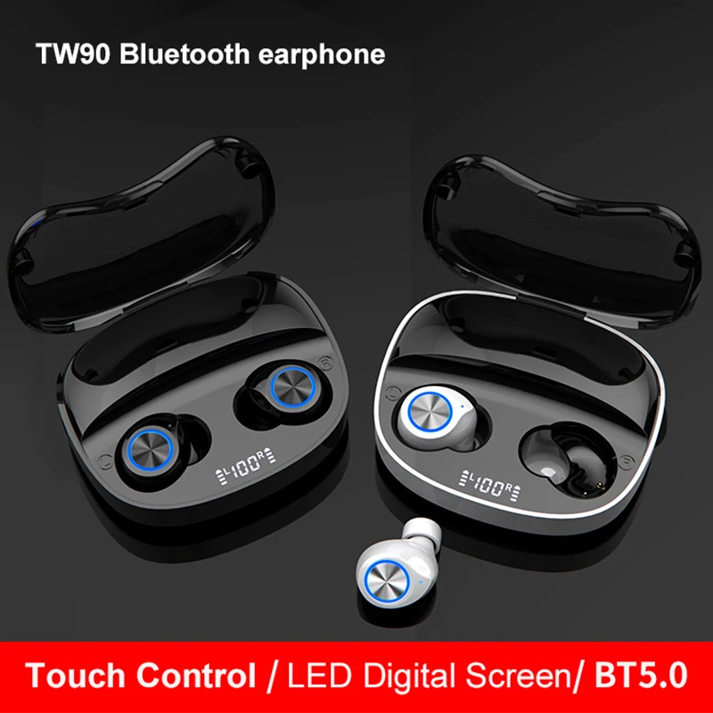 TW90 TWS Bluetooth Bezdrôtové Slúchadlá Nepremokavé Headset Šport Slúchadiel Dotykové Ovládanie Pre Huawei Iphone Xiao Hudobné Slúchadlá