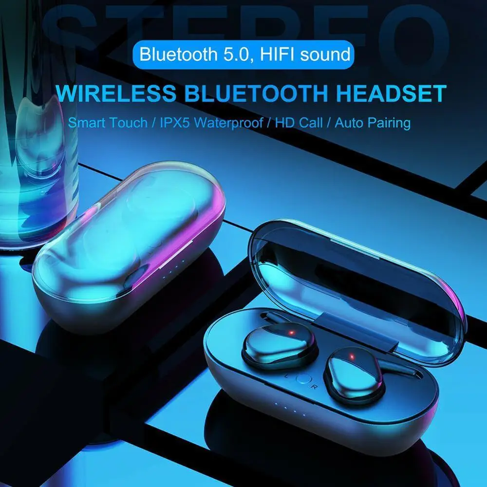 TWS4 Y30 Bluetooth Bezdrôtové Slúchadlá 5.0 Športové Slúchadlá Slúchadlá Prenosná Handfree Plnenie Okno Zvuk Mini In-Ear Pre iOS a Android