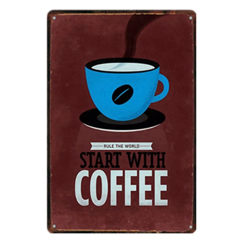 Udržať Pokoj Piť Káva Cafe Shop Kuchyňa Decor Vintage Tin Prihlásiť Ošumelé Umenie Visí Železa Obrazy Kovové Plakety Doska Plagáty