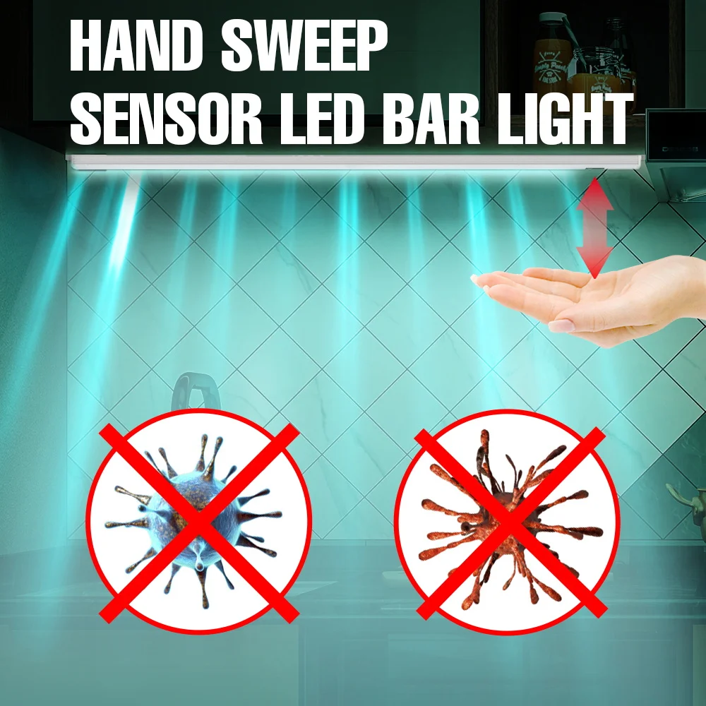 Ultrafialové svetlo Led Dezinfikovať Bakteriálne Osvetlenie Smart Strane Sweep Snímanie UVC Baktericídny Lampa USB 5V Protivírusové UV Lampa Trubice